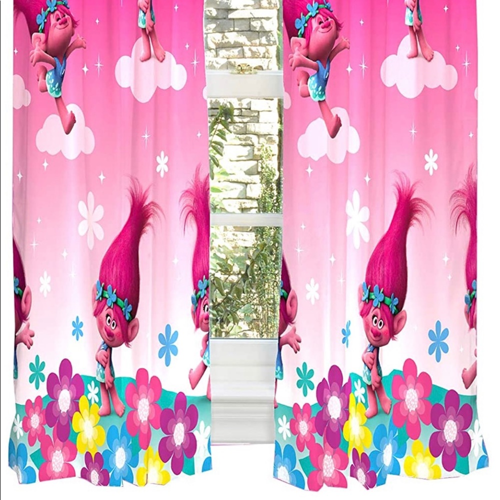 2 sets of Trolls Microfiber Window Panels